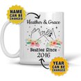 thumbnail image 2 of Personalized Besties Since Mug Best Friends Coffee Mugs Cups 11oz 15oz Custom Names Birthday Christmas Friendship Day Gifts For BFF Bestie Friendship Femail Friend Soul Sister Women (Quote 4), 2 of 8