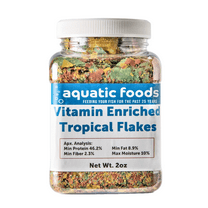 Premium Vitamin Enriched Tropical Flakes for All Community Tropical Fish, Cichlids and Pond Fish - AFI Vitamin Tropical Flakes …2oz Small Jar