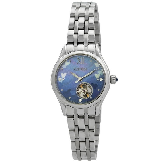 Citizen Limited Edition Stainless Steel Open Heart Light Blue Dial Automatic PR1040-88N Women's Watch