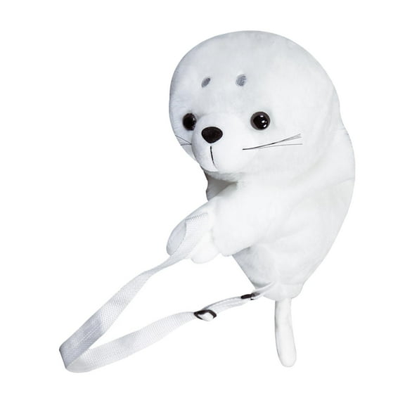 QccHieUs Fashion Seal Backpack Plush Animal Bag Female Adjustable Soft Bag for Party Gift