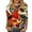 A-Red250, variant on XUELUO Womens T-Shirts Three Quarter Sleeve Crew Neck Mask Print Tshirts Carnival Holiday Summer Party Funny Ladies Tops