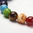 thumbnail image 4 of Pulseras de cuentas de roca volcánica natural (2 piezas), elásticas, con piedras preciosas y cuentas de aleación. Juego de pulseras multicapa., 4 of 4