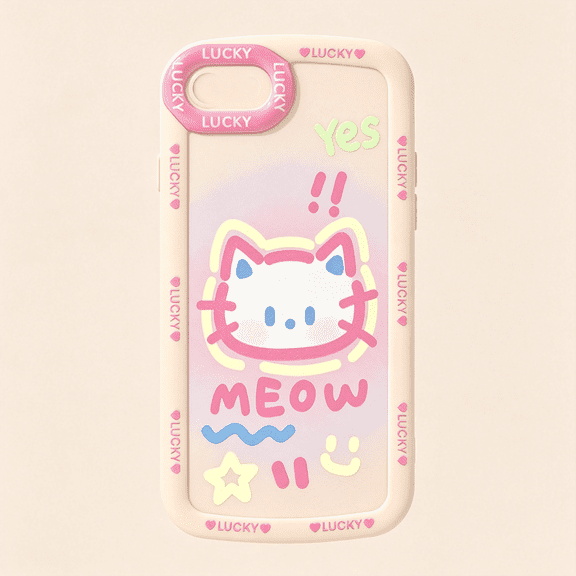HBMYN Cute Phone Case Compatible with iPhone 7/8,Kitty Cat iPhone SE 2020/2022 Cases Girly Animals Cartoon Soft Touch TPU Shockproof Bumper Cover for Girls Women