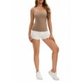 thumbnail image 2 of INSPIRE CHIC Women's U Back Tanks with Built-In Bra Silky No Show Basic Tops 2XL Coffee, 2 of 5