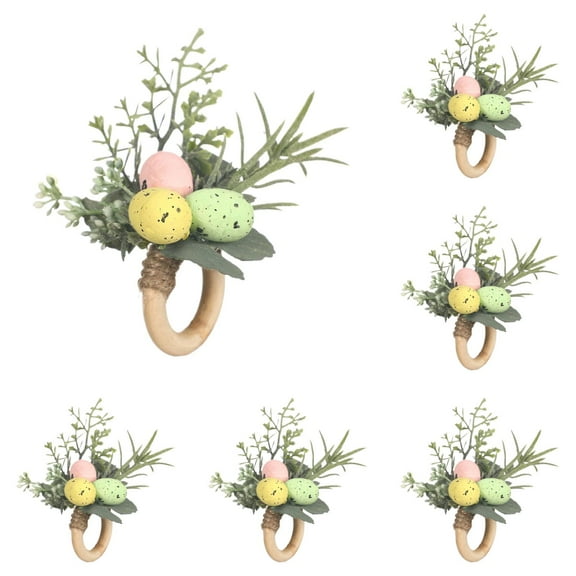 Clearance Tableware under $10,Easter Bunny Napkin Rings，Wooden Dinner Easter Napkins Ring，Table Dinner，Cute Ear Napkin Ring Holders Farmhouse Napkin Rings For Easter Decor(Egg)