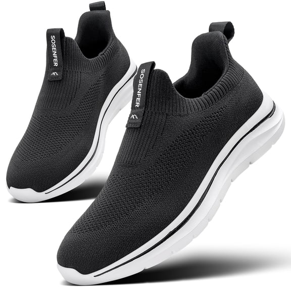 Sosenfer Men's Hands Free Slip on Sneakers Black