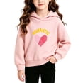 thumbnail image 2 of Bixock Toddler Girls Graphic Hoodies Long Sleeve Tops Crew Neck Pullover Tops Solid Color Print Casual Sweatshirt Warm Soft Windproof Daily Wear Girls Clothings, 2 of 5