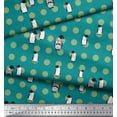 thumbnail image 3 of Soimoi Silk Fabric Dot & Penguin Ocean Print Sewing Fabric Yard 42 Inch Wide, 3 of 3