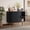 Black, variant on Litter Box Enclosure, Kitty  Litter Box Furniture with Scratch Pad, Modern Indoor  House, Sliding Door, Adjustable Shelf for  Proof, Black