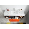 thumbnail image 4 of Manarola 60" Red Amber with Thick Quartz Wall Mount Bathroom Vanity, Open Shelf, 4 of 11