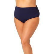 Anne Cole Plus - Convertible High Waist Shirred Swim Bottom