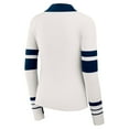 thumbnail image 3 of Women's WEAR by Erin Andrews White Seattle Seahawks Ribbed Henley Polo Sweater, 3 of 5