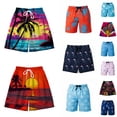 thumbnail image 2 of Kcolen Men's 7 Inch Inseam Swim Trunks,Mens Tropical Swim Trunks Quick Dry Board Shorts Lightweight Beach Shorts Summer Swimwear,Red, 2 of 5