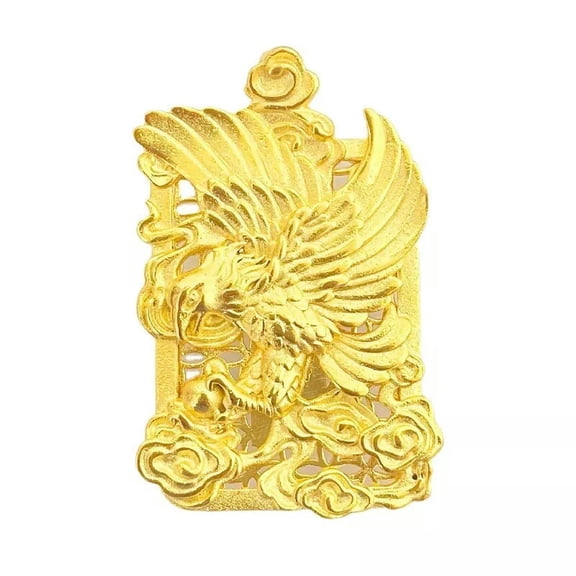 K-KED Men's 24K Yellow Gold Plated Realize One's Ambition Successfully Pendant