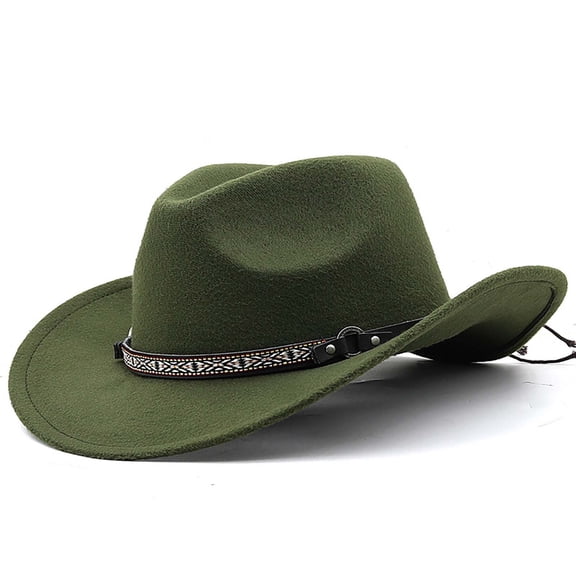 Kids Western Cowboy Hat for Children or Style Hat for Boys and Girls Sun Adjustable Fit Easy Care Baby Toddler Headwear for Everyday Adventures Army Green One Size