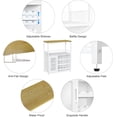 thumbnail image 4 of Ourlova 3-Tier Wine Bar Cabinet with Detachable Wine Rack and Storage Space Buffet Cabinet with Glass Holder and Mesh Door for Kitchen Living Room and Bar White, 4 of 9
