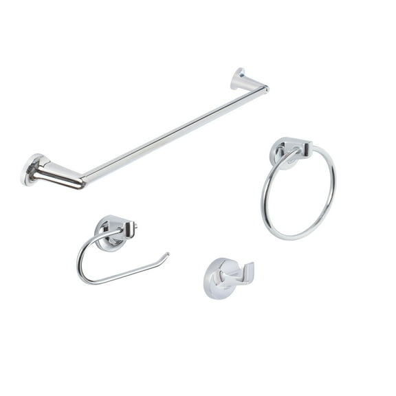 Sure-loc  Modern Polished Chrome 4-piece Bathroom Accessory Set Sure-Loc Modern 4-piece Bathroom Accessory Set