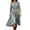 Gray, variant on Bxsruta Womens Casual Midi Dress 3/4 Sleeve Pleated Flowy Dresses for Women Crew Neck Smocked Waist A-Line Swing Dress