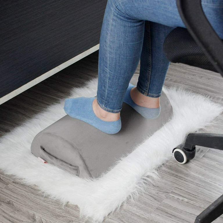 Ergonomic Foot Rest Footrest Cushion Under Desk with High Rebound Ergonomic  Foam Non-Slip Half-Cylinder Footstool Footrest Ottoman for Home Office Desk  Airplane Travel (Grey) 