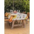thumbnail image 2 of Outdoor Tablecloth with Umbrella Hole and Zipper, Pumpkin Fall Rectangle Table Cloth 60x120 Inch Waterproof Tablecloth, Thanksgiving Maple Leaves Beige Autumn Picnic Table Cover for Patio Camping, 2 of 7