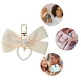 thumbnail image 3 of Unique Bargains 1 Pc Handbag Charms Keychains Faux Pearl Heart Bow Bag Accessories White, 3 of 5