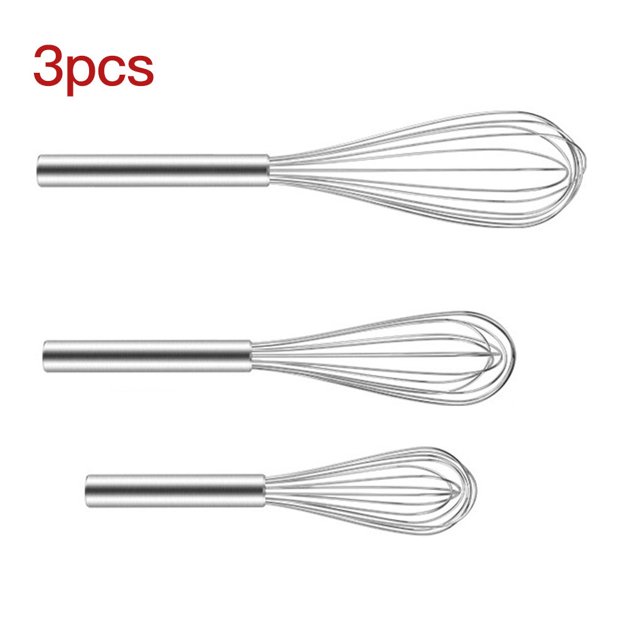 Vonky 3pcs Stainless Steel Whisk Rust-proof Wire Set Egg Tight egg whipper Beater Manual Sturdy Kitchen Egg Whipper