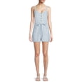 thumbnail image 2 of No Boundaries Juniors' Button Front Romper, 2 of 5