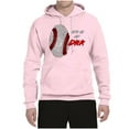 thumbnail image 2 of Wild Bobby, Baseball Fingerprint It's In My DNA, Sports, Unisex Graphic Hoodie Sweatshirt, Light Pink, Small, 2 of 5