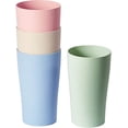 thumbnail image 1 of Vaso de agua reutilizable WEIHJMXG de paja de trigo 13 onzas Juego de 4 piezas, 1 of 5