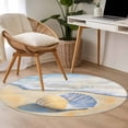 thumbnail image 5 of Ocean Shell Round Living Room Rugs 3.3 ft, Summer Beach Wave Washable Area Rug with Non-Slip Sturdy Edge Binding Round Front Door Mat Floor Carpet for Entryway, 5 of 9