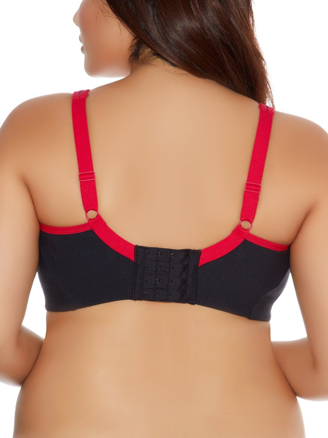 Women's Plus-Size Soft Cup Sports Bra, 48D, BLACK