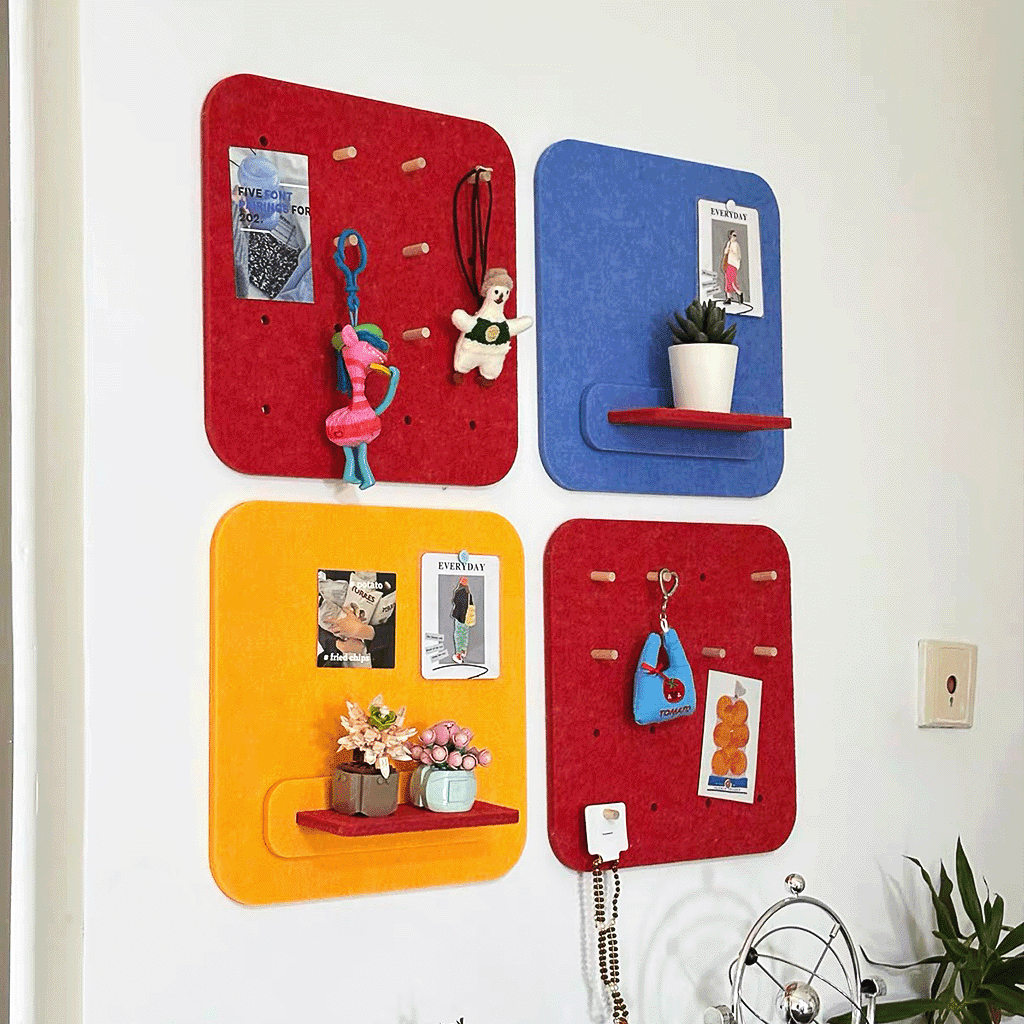 Mifurn 11.8''*11.8'' Felt Bulletin Board, 3 Colors, 4 Pack