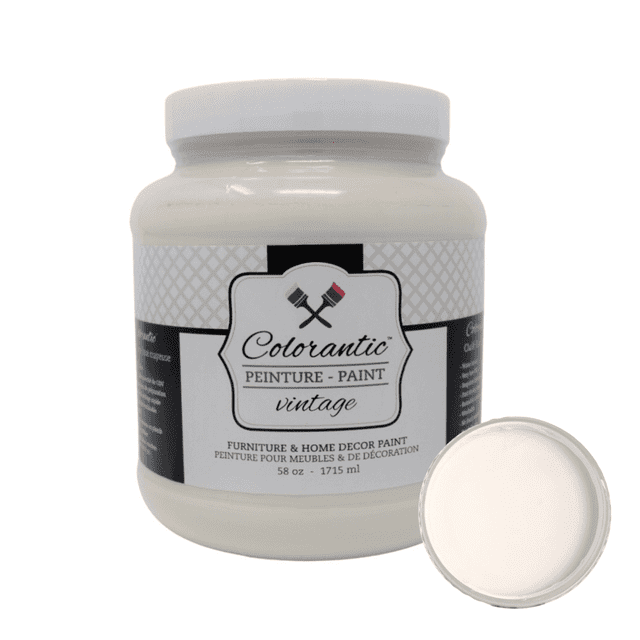 Colorantic | VINTAGE CREAM Chalk Paint Based for Furniture DIY - OFF-WHITE - 58 oz