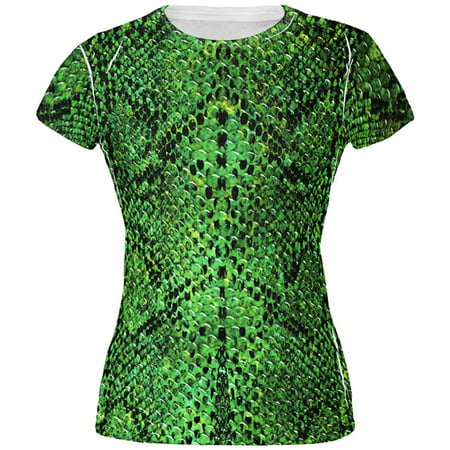 Halloween Green Snake Snakeskin Costume All Over Juniors T Shirt
