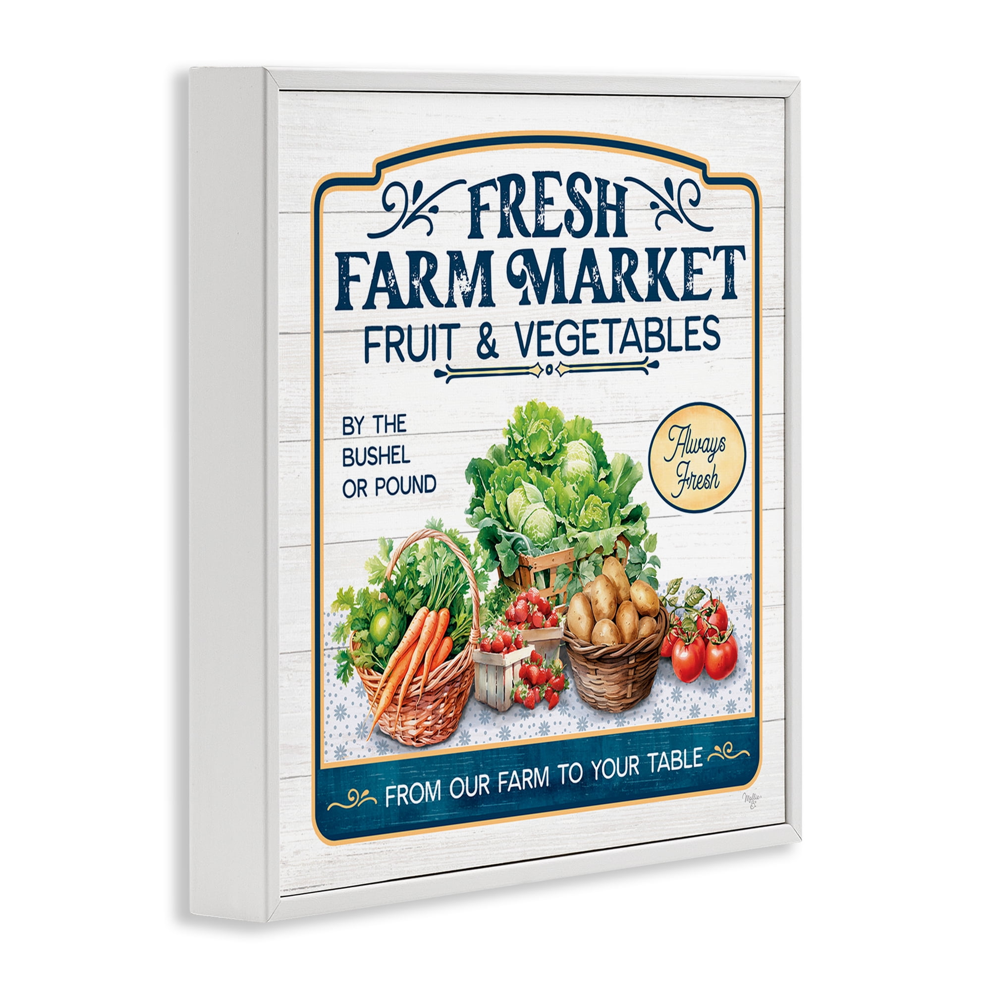 Stupell Industries Fresh Farm Market Food & Beverage Painting White Framed Art Print Wall Art, 24 x 24