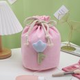 thumbnail image 3 of Bolso De Cosméticos Bolsas de cosméticos de pana Regalos de Navidad Bolsa de aseo de barril con cordón para viajes Sywqhk Cuidado Belleza, 3 of 6