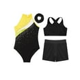 thumbnail image 3 of TTAO Girls' Leotard Dance Clothes Dance Leotards for 6-16 Years Fashion Hair Band Sleeveless Sparkly Tumbling Yellow 6, 3 of 7