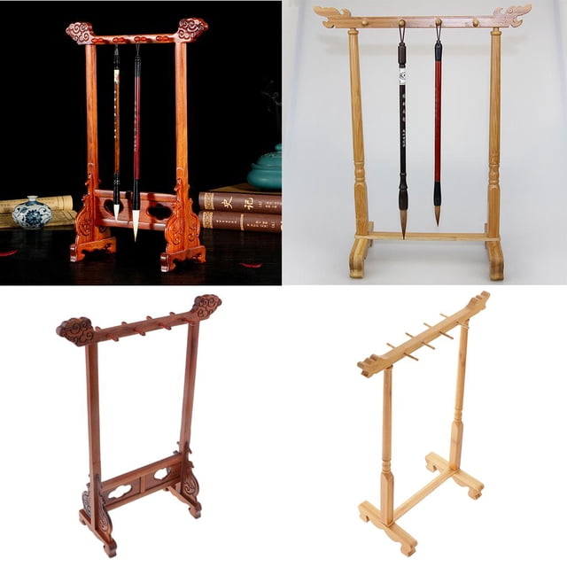 2 Juegos De Caligrafía China Con Soporte Para Bastidor De Brochas Con 8 Pines, Soporte Para Estante De Joyas Macarena Rack de cepillo de caligrafía china