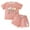 Pink, variant on OBEEII Little Girls T-shirts with Shorts 2 Pcs Set Cute Floral Summer Outfits Chic Color Block Short Sleeve Top Infant Shorts with Pockets for 9M-4T