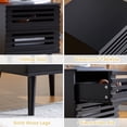 thumbnail image 5 of Resenkos Boho Set of 2 Bedside Table Natural Storage Nightstand for Bedroom with Hollowed-Out Drawers, Black, 5 of 10
