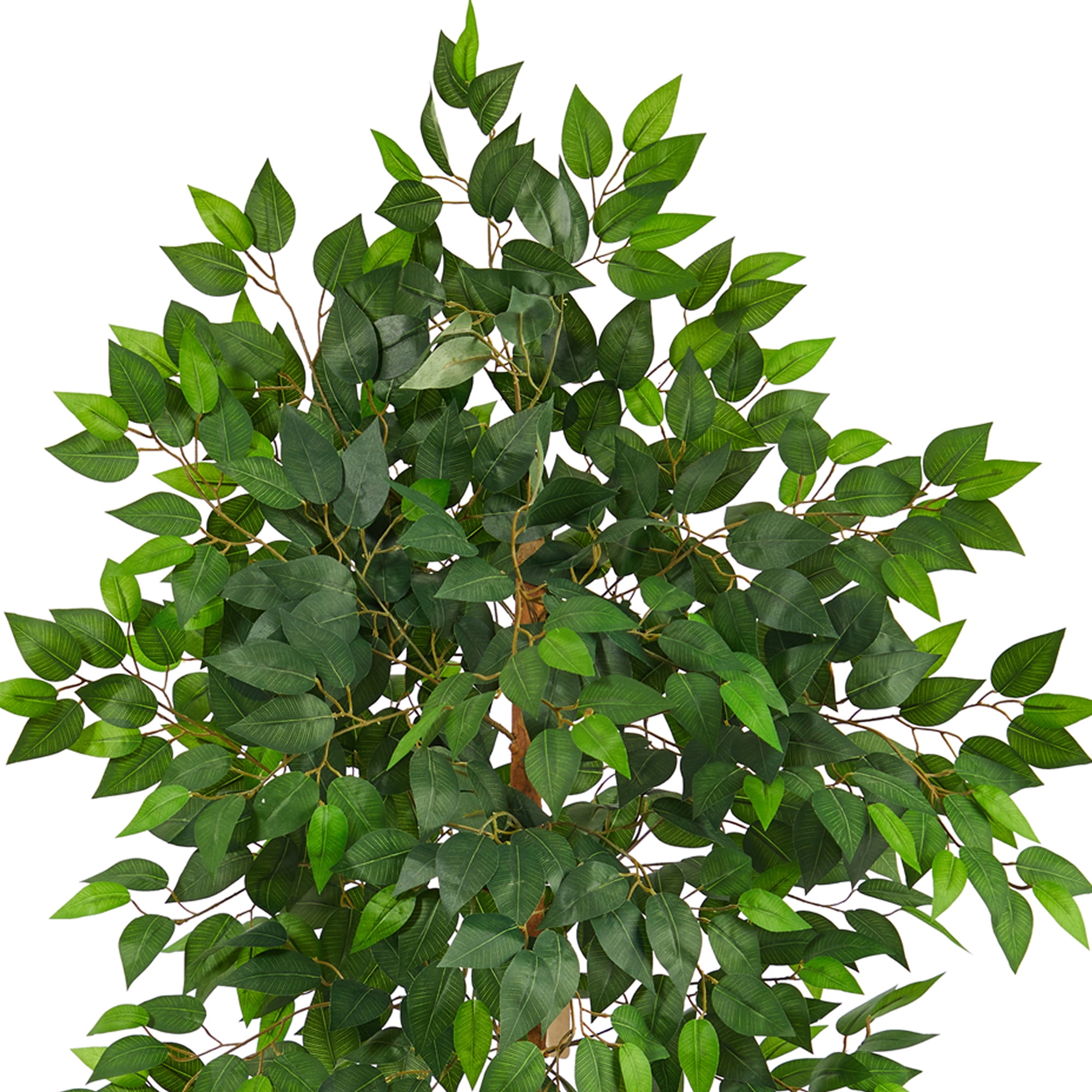 Nearly Natural 5.5' Ficus Artificial Tree in Black Metal Planter