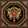 thumbnail image 1 of Ahgly Company Machine Washable Indoor Square Traditional Saddle Brown Area Rugs, 5' Square, 1 of 7