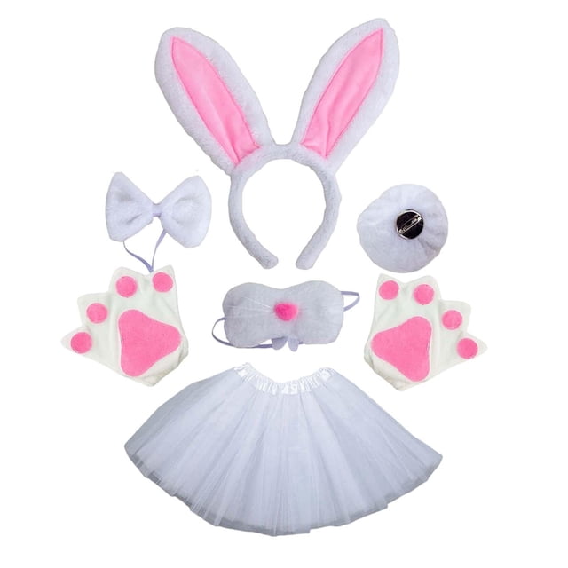 Conjunto de disfraz de conejo de Pascua Salvador 6 Piezas Accesorios para Cosplay