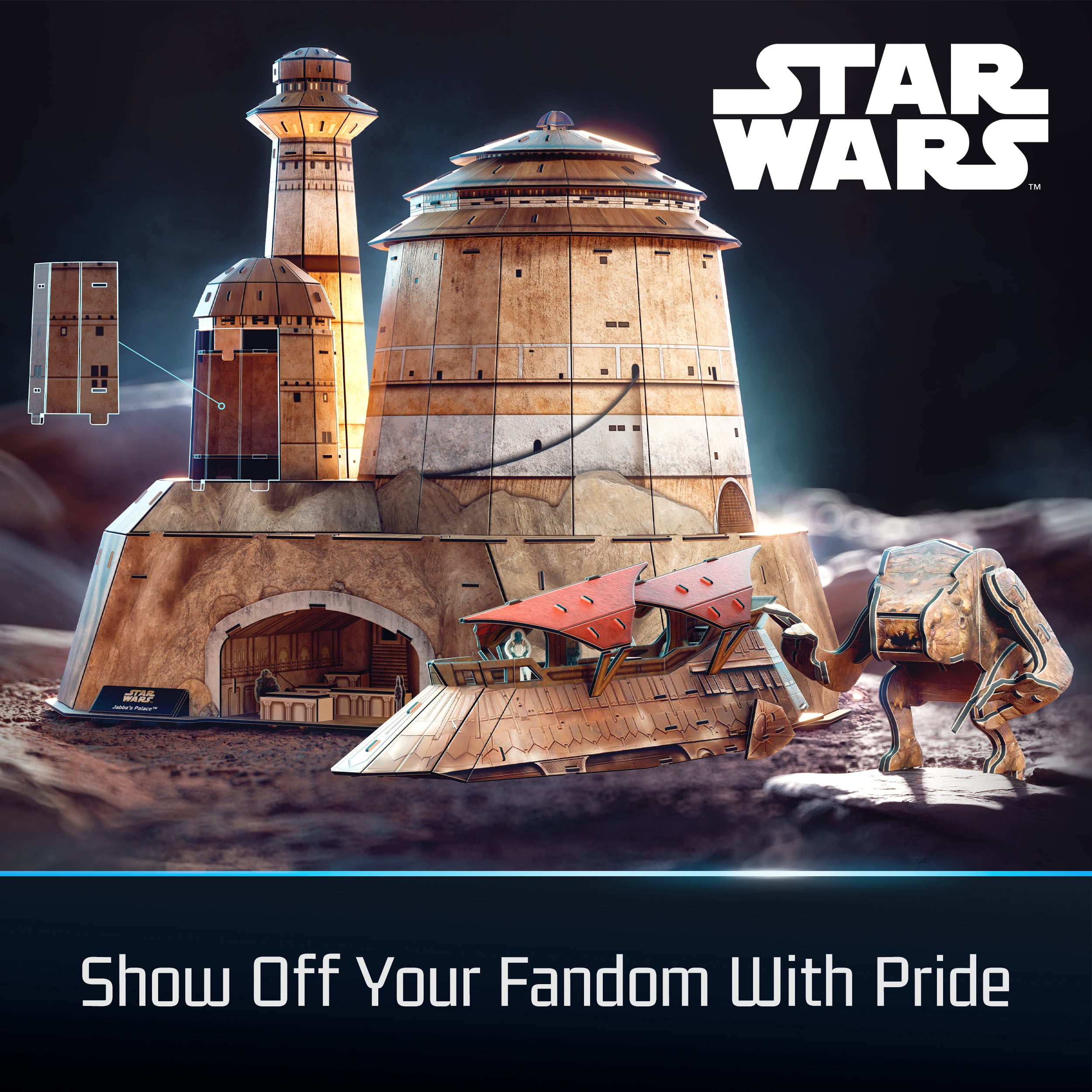 4D Build, Star Wars Jabba’s Palace 3D Model Kit, Star Wars Collectibles & Desk Décor, Adult Puzzles, Building Toys, 3D Puzzles for Adults & Teens, 340 Pieces, Gift Ideas for Ages 12 & Up
