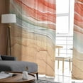 thumbnail image 4 of Burnt Orange Ombre Coastal Sheer Curtains 84 Inches Long 2 Panels Set, Window Sheer Curtains for Living Room/Bedroom, Summer Nautical Beach Ocean Seaside Light Filter Rod Pocket Curtain 52''x84''x2, 4 of 7