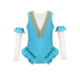 thumbnail image 4 of iiniim Kids Girls Sparkle Circus Show Trapeze Costume Dance Leotard with Mesh Gloves Performance Uniform Size 3-14 Lake Green 10, 4 of 7