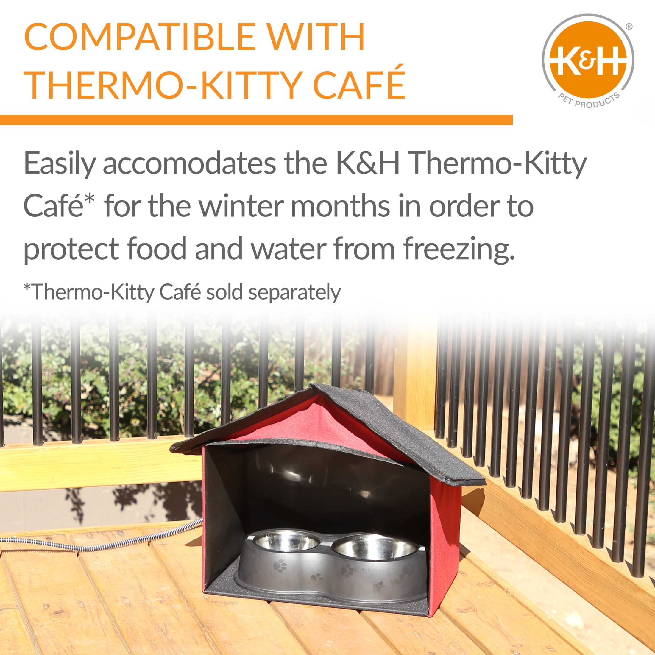 K&H Pet Products Outdoor Kitty Dining Room Barn Red 14 X 20 X 16.5 Inches