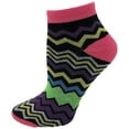 thumbnail image 5 of Womens No Show Ankle Socks, 12 Pairs Fun Funky Patterned Designs, Colorful Casual Athletic Sport Sock, 5 of 7