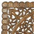 thumbnail image 6 of DecMode Brown Wooden Handmade Carved Mandala Panel Floral Wall Decor with Scalloped Edge (3 Count), 6 of 15