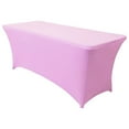 thumbnail image 2 of Spandex Table Cover, 4 Ft Fitted Tablecloth Rectangular - Stretch Table Cloth for Rectangle Folding Table for Birthday Party Wedding Banquet, Light Purple, 48L x 24W x 30H Inches, 2 of 7